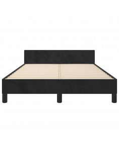 Giroletto con Testiera Nero 120x190 cm in Velluto