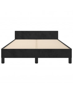 Giroletto con Testiera Nero 120x190 cm in Velluto