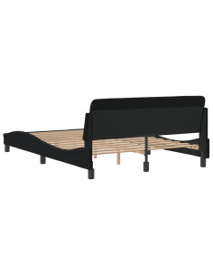 Giroletto con Testiera Nero 120x200 cm in Tessuto