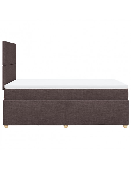 Giroletto a Molle con Materasso Marrone Scuro 120x190cm Tessuto