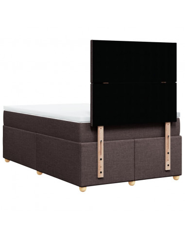 Giroletto a Molle con Materasso Marrone Scuro 120x190cm Tessuto