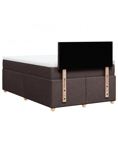 Giroletto a Molle con Materasso Marrone Scuro 120x190cm Tessuto