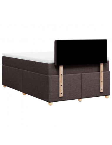 Giroletto a Molle con Materasso Marrone Scuro 120x190cm Tessuto