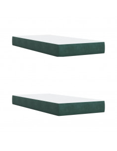 Giroletto a Molle con Materasso Verde Scuro 200x200 cm Velluto 2