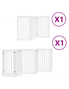 Cancello Cani Porta Pieghevole Bianco 9 Pannelli 450 cm Pioppo 2