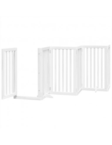 Cancello Cani Porta Pieghevole Bianco 9 Pannelli 450 cm Pioppo