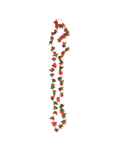 Ghirlande Fiori Artificiali 6 pz Rosso 240cm