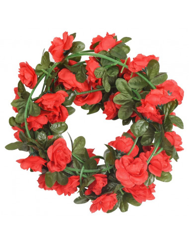 Ghirlande Fiori Artificiali 6 pz Rosso 240cm
