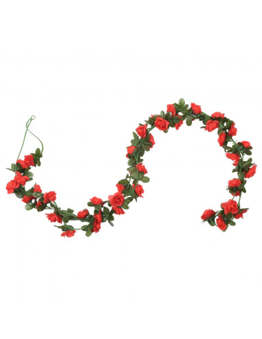 Ghirlande Fiori Artificiali 6 pz Rosso 240cm