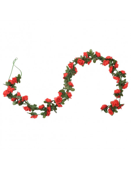 Ghirlande Fiori Artificiali 6 pz Rosso 240cm