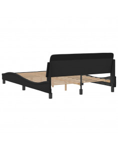 Giroletto con Testiera Nero 140x200 cm in Similpelle