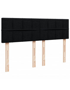 Giroletto a Molle con Materasso Nero 160x200 cm in Tessuto 2