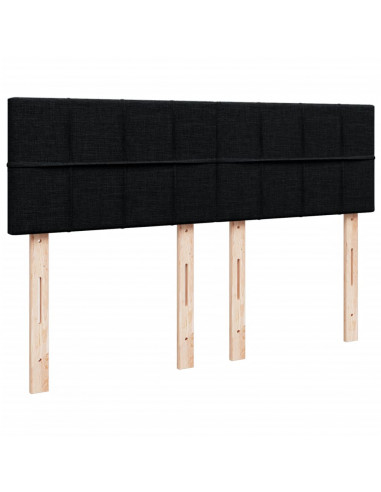 Giroletto a Molle con Materasso Nero 160x200 cm in Tessuto