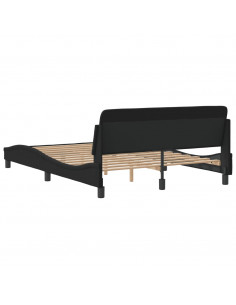 Giroletto con Testiera Nero 140x200 cm in Velluto