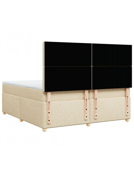 Giroletto a Molle con Materasso Crema 200x200 cm in Tessuto