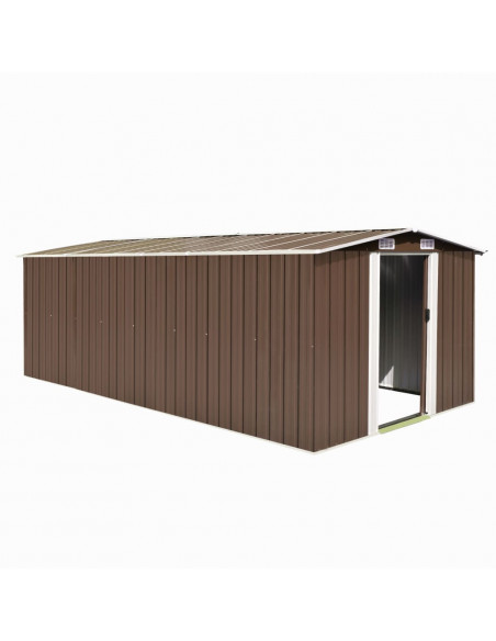Casetta da Giardino 257x489x181 cm in Metallo Marrone