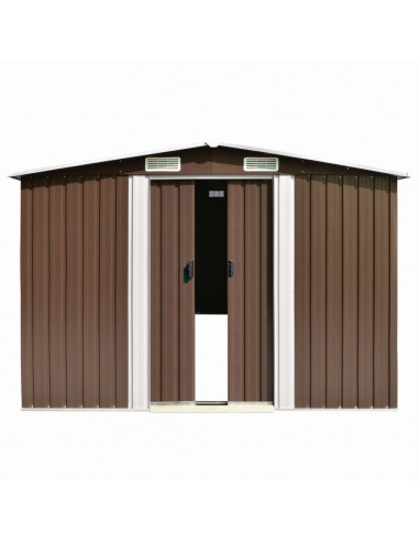 Casetta da Giardino 257x489x181 cm in Metallo Marrone