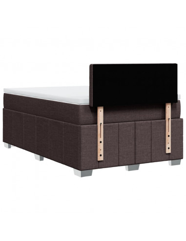 Giroletto a Molle con Materasso Marrone Scuro 120x190cm Tessuto