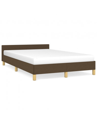 Giroletto con Testiera Marrone Scuro 120x200 cm in Tessuto