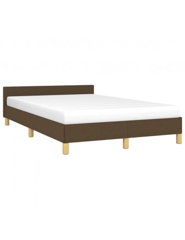 Giroletto con Testiera Marrone Scuro 120x200 cm in Tessuto