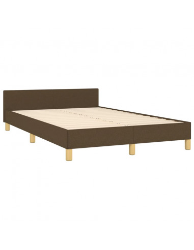 Giroletto con Testiera Marrone Scuro 120x200 cm in Tessuto