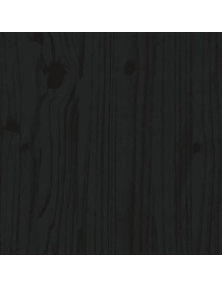 Giroletto con Testiera Nero 200x200 cm in Legno Massello