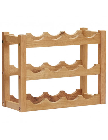 Cantinetta per 12 Bottiglie 47x21x36 cm in Legno Massello di Rovere