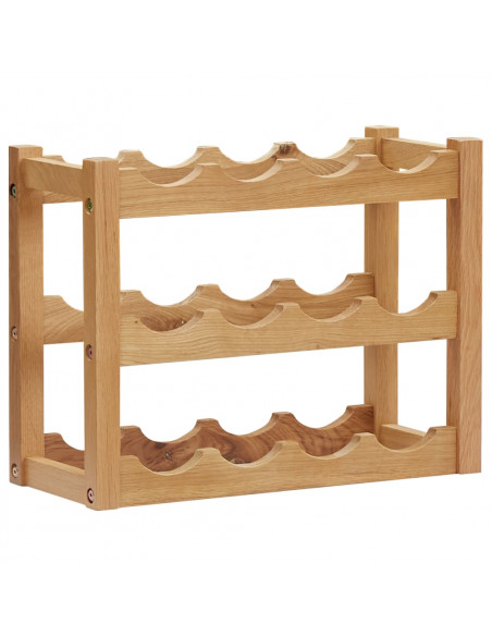 Cantinetta per 12 Bottiglie 47x21x36 cm in Legno Massello di Rovere