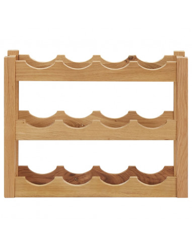 Cantinetta per 12 Bottiglie 47x21x36 cm in Legno Massello di Rovere