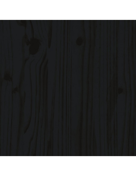 Giroletto con Testiera Nero 200x200 cm in Legno Massello