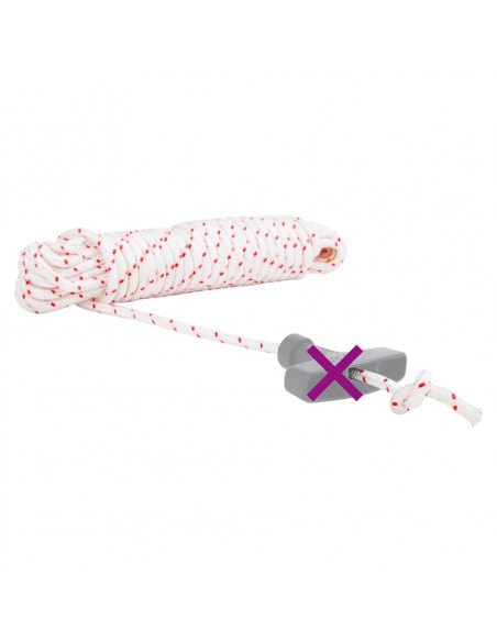Fune di Avviamento a Strappo Bianco e Rosso Ø6 mm 10 m in Nylon