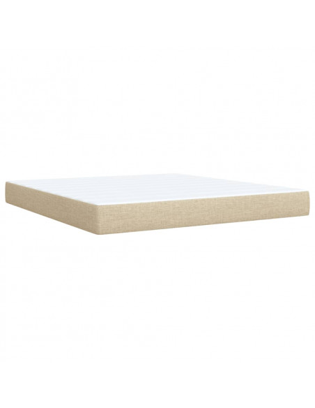 Giroletto a Molle con Materasso Crema 180x200 cm in Tessuto