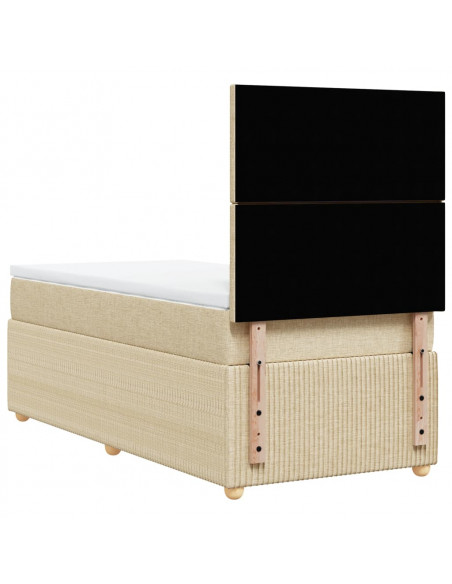 Giroletto a Molle con Materasso Crema 90x200 cm inTessuto