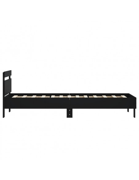 Giroletto con Testiera Nero 75x190 cm in Legno Multistrato