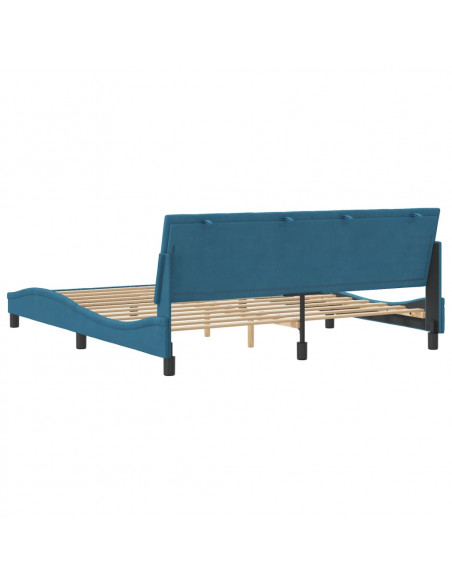 Giroletto con Testiera Blu 180x200 cm in Velluto