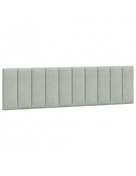 Giroletto con Testiera Grigio Chiaro 180x200 cm in Velluto