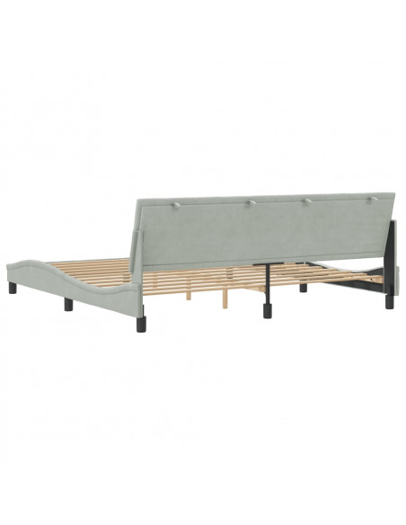 Giroletto con Testiera Grigio Chiaro 200x200 cm in Velluto