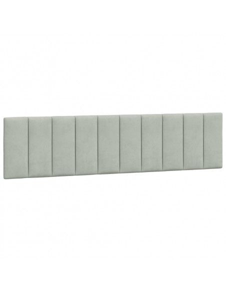 Giroletto con Testiera Grigio Chiaro 200x200 cm in Velluto