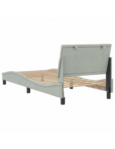 Giroletto con Testiera Grigio Chiaro 80x200 cm in Velluto 2