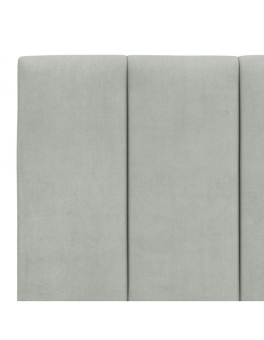 Giroletto con Testiera Grigio Chiaro 200x200 cm in Velluto