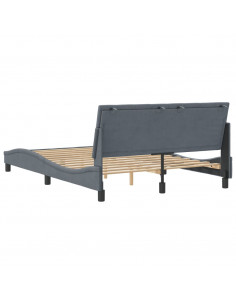 Giroletto con Testiera Grigio Scuro 120x200 cm in Velluto 2