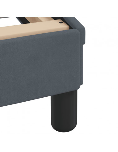 Giroletto con Testiera Grigio Scuro 120x200 cm in Velluto