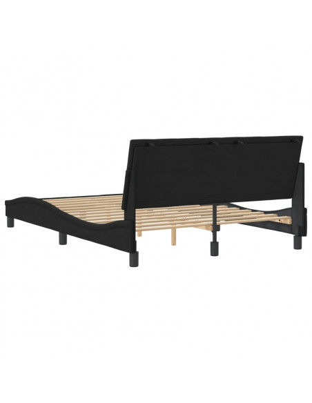 Giroletto con Testiera Nero 140x190 cm in Velluto