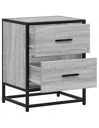 Comodini 2 pz Grigio Sonoma 40x31x50 cm in Truciolato