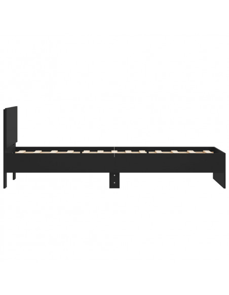 Giroletto con Testiera Nero 90x200 cm in Legno Multistrato