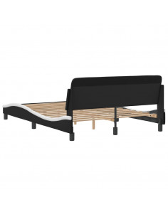 Giroletto con Testiera Nero e Bianco 140x190 cm in Similpelle