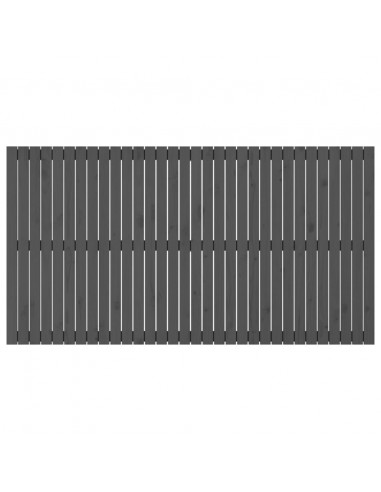 Testiera da Parete Grigia 204x3x110cm in Legno Massello di Pino