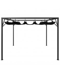 Gazebo da Giardino con Tetto a Scomparsa 3x3 m Antracite
