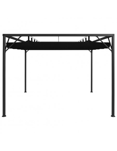 Gazebo da Giardino con Tetto a Scomparsa 3x3 m Antracite
