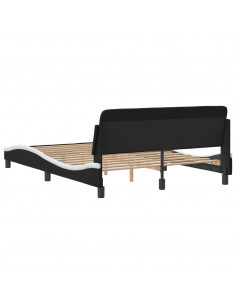 Giroletto con Testiera Nero e Bianco 140x200 cm in Similpelle